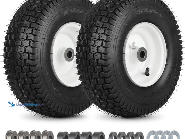 Lot 49-5408086 - 13x5.00-6 Rubber Lawn Mower Tire and Wheel, 2 Pcs Replacement 13x5-6nhs Riding Mowers Lawn Pneumatic...