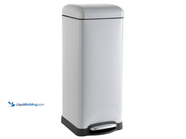 Lot 49-1637968 - Betty Retro 8 Gal. Gray Step-Open Trash Can, Unused, NOTE: Small dent on front of can. Model # HPM10...