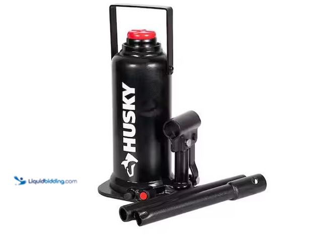 Lot 49-1630871 - Husky 12-Ton Welded Bottle Jack, Model # HPL12BW-ZDT-TH, Unused, Has attachments.   Ref#HD0727