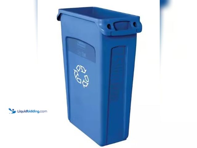 Lot 49-3631086 - Rubbermaid Commercial Products Slim Jim 16 Gal. Blue Recycling Vent Waste Basket, Model # 2001583, U...