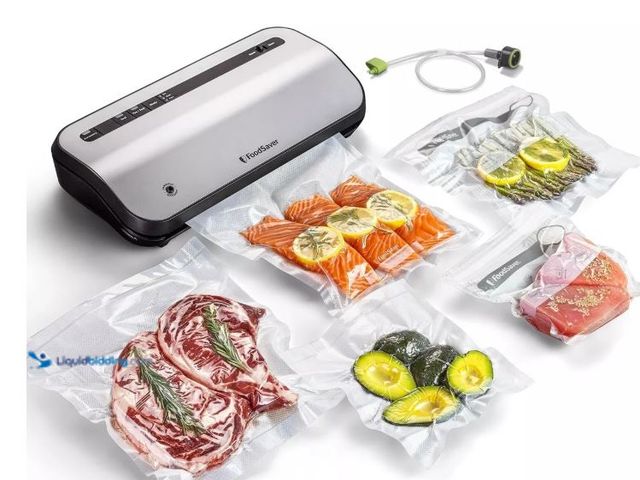 Lot 49-1627113 - FoodSaver Preserve Vacuum Sealer, 14-Piece Starter Kit, Vacuum Seal Roll & Bags Model #5395833907, S...