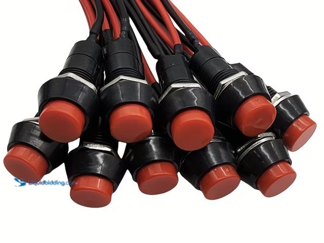 Lot 49-197592 - New 5pcs PBS-11A | Wired Self Reset Button Switch | PBS-11B Unlocked Jog 12mm Round brand new in pac...