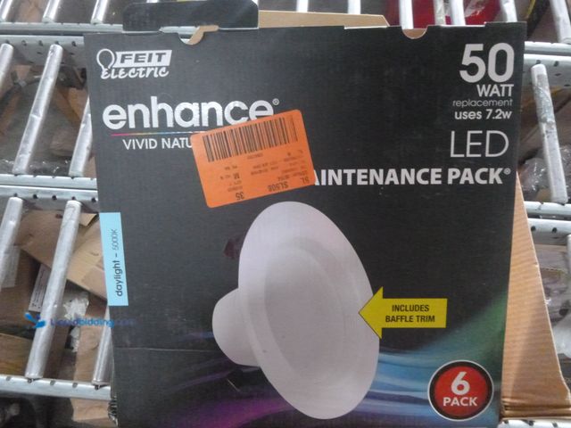 Lot 49-1518231 - Feit Electric Enhance Daylight 4 in. W LED Dimmable Recessed Downlight 7.2 W Model #90769023, Unused...