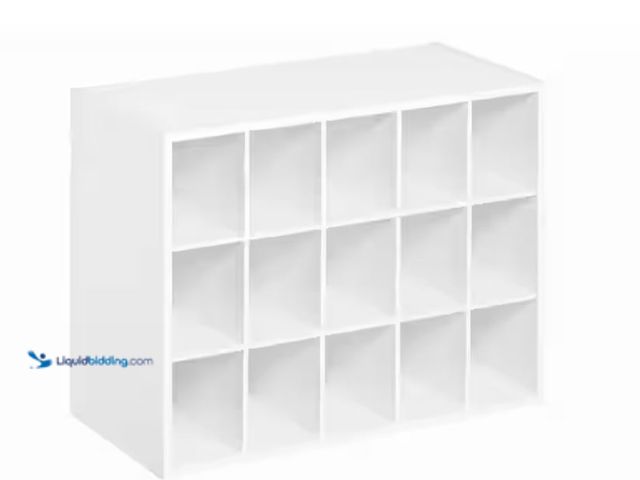 Lot 49-3611946 - ClosetMaid 19 in. H x 24 in. W x 12 in. D White Wood Look 15-Cube Storage Organizer, Model # 898300,...
