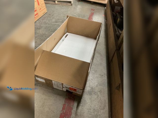 Lot 49-3537922 - Puluomis
24 in. W x 19 in. D x 33 in. H Single Sink White Bath Vanity with Black/Gold Solid Surface...