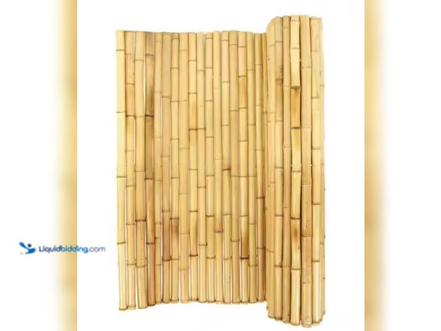 Lot 49-2026299 - Backyard X-Scapes 3/4 in D 48 in H x 96 in W Natural Rolled Bamboo Fence Natural Bamboo Fencing Deco...