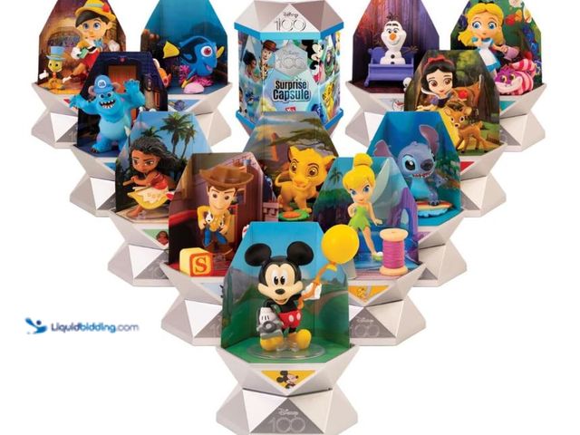 Lot 49-3539107 - YuMe Official Disney 100 Surprise Mystery Capsules Blind Box with Pixar and Disney Characters Vinyl ...