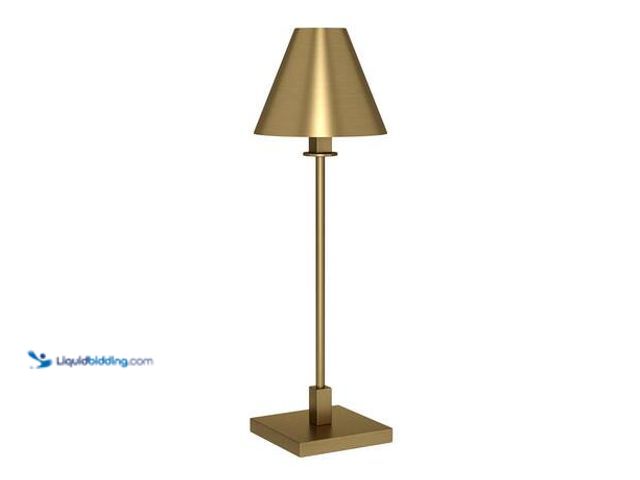 Lot 49-5553568 - Meyer&Cross Clement 28 in. Brass Finish Table Lamp with Metal Shade Model # TL1910 NEW. OPENED TO VE...