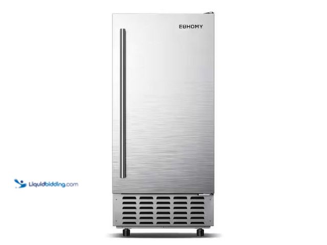 Lot 49-3432070 - EUHOMY 15 in. 66lbs/24H Nugget Ice Maker in silver Stainless Steel, Bulit-in/Freestanding, Ice Full ...