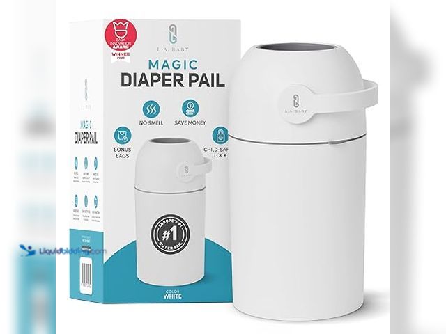 Lot 49-3430504 - L.A. BABY Magic Diaper Pail - Patented 100% Odor-Free System with Child-Safe Lock - Award-Winning De...