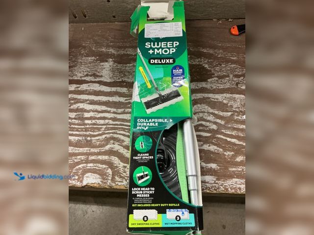 Lot 49-5572561 - QTY 2 -  Swiffer Sweep Plus Mop Deluxe 2 in 1 Multi-Surface Floor Cleaning Starter Kit (1-Sweeper, 5...