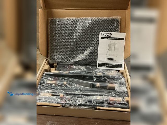 Lot 49-3529168 - Swiveling Tabletop TV Stand with safety straps and 9 adjustable height positions for TVs 40″ to 60″ ...