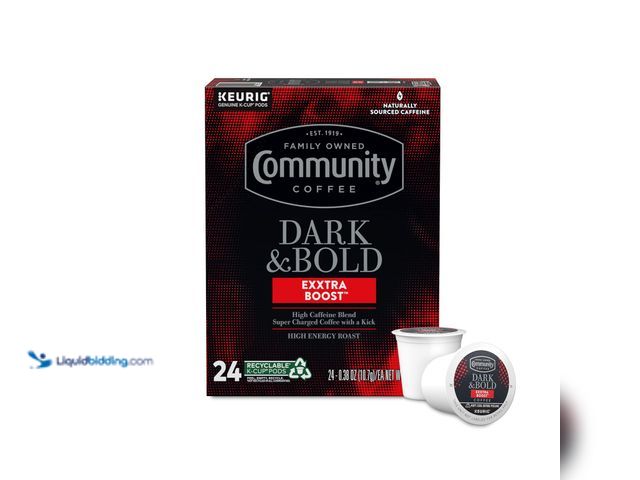 Lot 49-5416473 - Community Coffee Dark & Bold Exxtra Boost 24 Count Coffee Pods, Compatible with Keurig 2.0 K-Cup Bre...