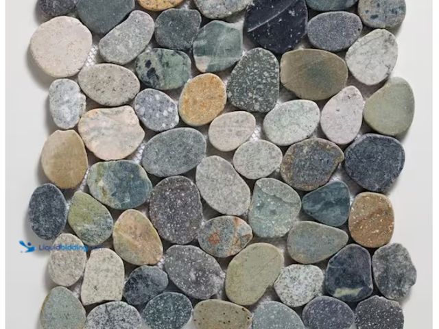 Lot 49-1628117 - Approx. (9) Sq. Ft. of CRUZ BAY STUDIO Sliced Pebble Tile River Grey 11-1/4 in. x 11-1/4 in. x 9.5 m...