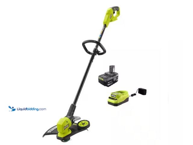 Lot 49-1567855 - RYOBI ONE+ 18V 13 in. Cordless Battery String Trimmer/Edger with 4.0 Ah Battery and Charger, Model #...