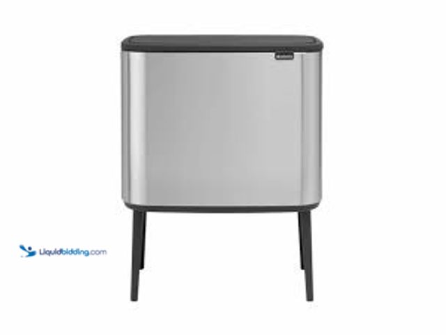 Lot 49-5415381 - Brabantia Bo 9 Gallon Dual Compartment Matte Steel Fingerprint Proof Rectangular Recycling Touch Top...