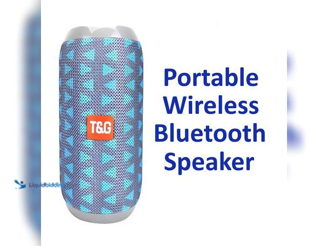 Lot 49-3435332 - T and G Waterproof Portable Wireless Bluetooth Speaker Blue - NEW - Dual precision stereo drivers de...