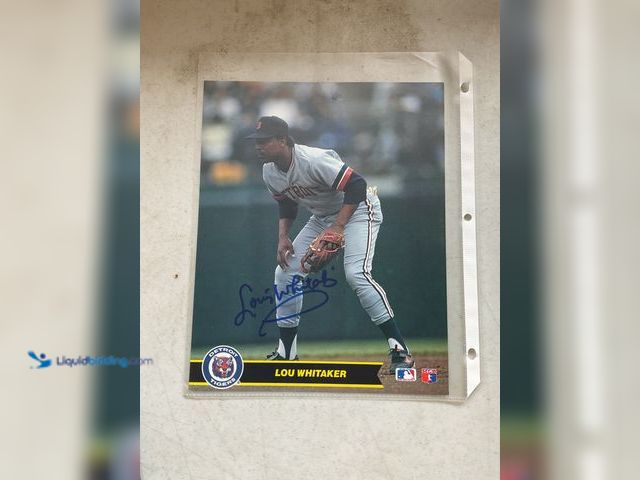 Lot 49-5350274 - BEAUTIFUL DETROIT TIGERS LEGEND LOU WHITAKER AUTOGRAPHED 8X10 PHOTO