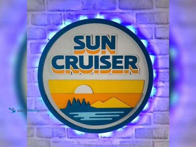 Lot 49-5541373 - Sun Cruiser Ice Tea Vodka 3D LED Lighted Sign with remote (opened to view) New