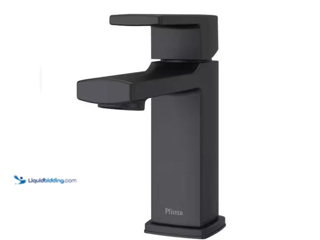 Lot 49-1631279 - Pfister Deckard Single-Handle Single Hole Bathroom Faucet in Matte Black, Model # LG42-DAPB, New. (N...