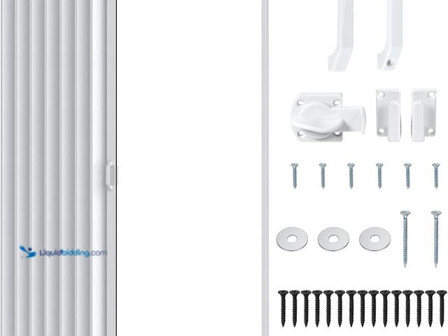 Lot 49-5485892 - 60" x 80" Accordion Doors Interior, PVC Accordion Folding Door for Doorway, Include Door, Mounting H...