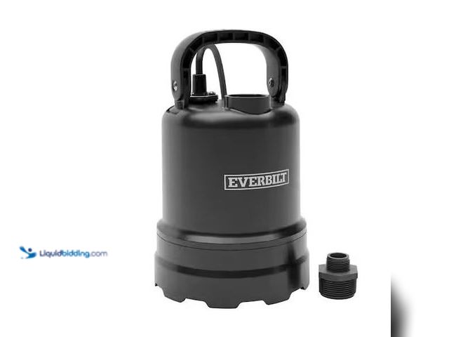 Lot 49-5573571 - Everbilt
1/3 HP Submersible Aluminum Utility Pump, Used, Works