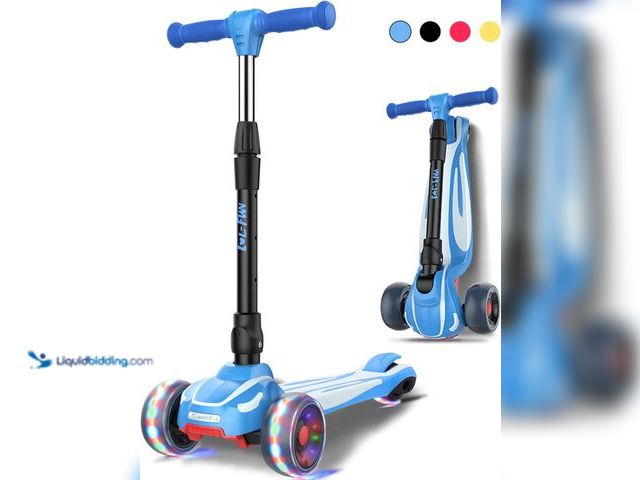 Lot 49-5409753 - LOL-FUN Toddler Scooter for Kids Ages 3-12 Years Old Boy Girl with 3 Wheel LED Lights, Extra-Wide Ch...