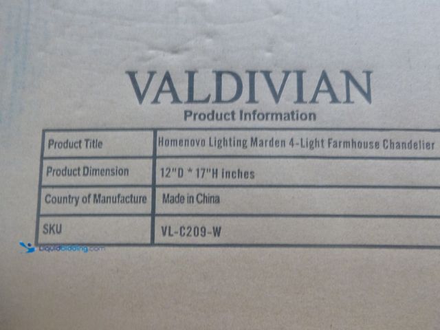 Lot 49-1518314 - Marden 4-Light Chandelier, Industrial Style Lighting for Entryway, Hallway and Dining Room - Matte B...