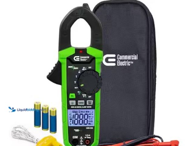 Lot 49-3615660 - Commercial Electric 400-Amp AC True RMS Digital Clamp Meter with Temperature, Model # CMM-2055, Slig...