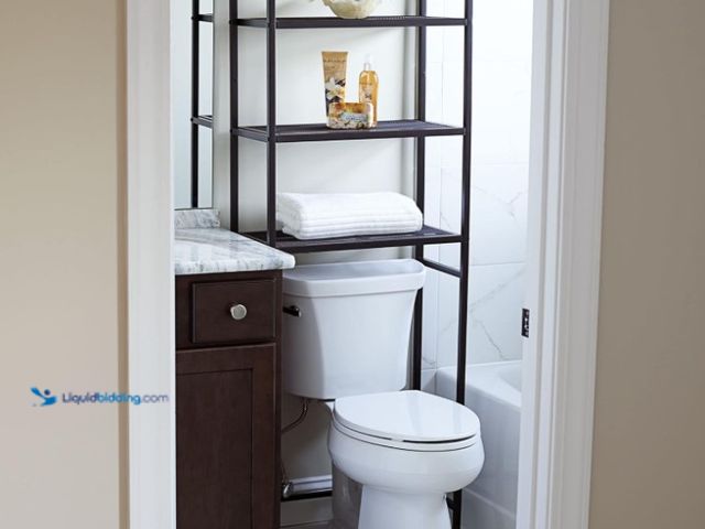 Lot 49-1557312 - Household Essentials 3-Tier Over the Toilet Storage Shelf, Metal, Espresso Brown, Model # B013L1DN1W...
