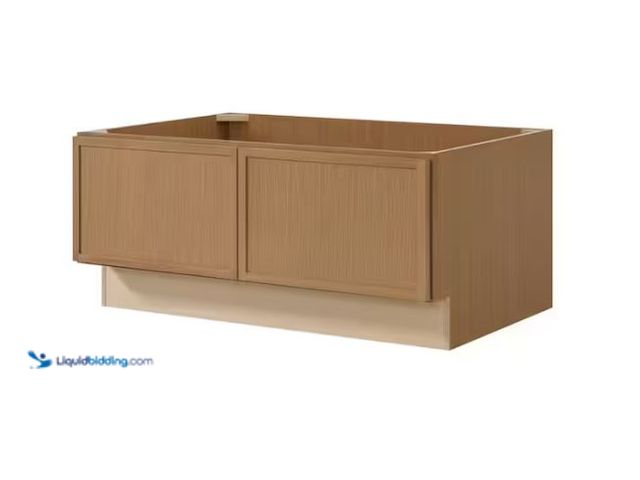 Lot 49-1624422 - Hampton Bay Leyton 36 in. W x 16.5 in. H x 24 in. D Ready To Assemble Plywood Slim Shaker Bench Base...