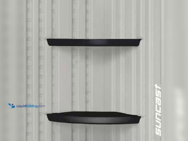 Lot 49-3612959 - Suncast 15 in. W x 1.5 in. H Black Shelf Kit (2-Pack), Model # BMSC2BK, Unused, Has attachments.  Re...