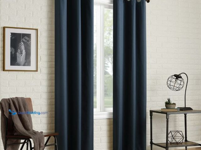 Lot 49-1627104 - Lot of (2) Sun Zero Arlo 2-Piece Textured Thermal Insulated Room Darkening Grommet Curtain in Blue, ...
