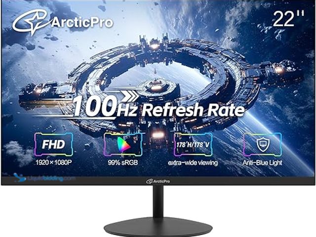 Lot 49-3510676 - 22 inch Class Thin Full HD (1920 x 1080p) Computer Monitor, 100Hz Refresh Rate, 3-Sided Frameless, U...