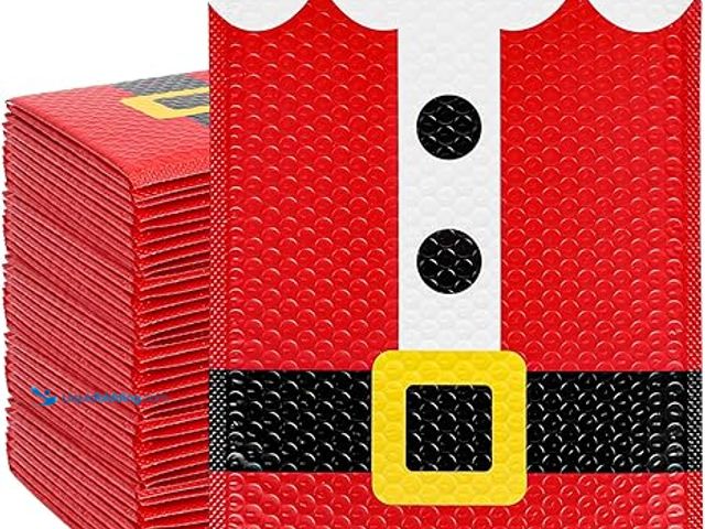 Lot 49-3480516 - 40Pcs 10 x 13in Christmas Poly Bubble Mailers, Classic Santa Claus Design Packing Bag with Self-Seal...