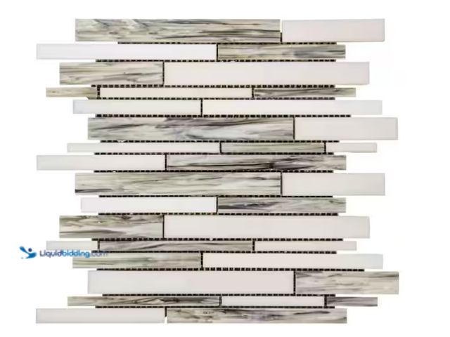 Lot 49-1566758 - Approx. (9) Sq. Ft. Of Jeffrey Court Coastal Skies Grey 11.875 in. x 11.75 in. Interlocking Glossy G...