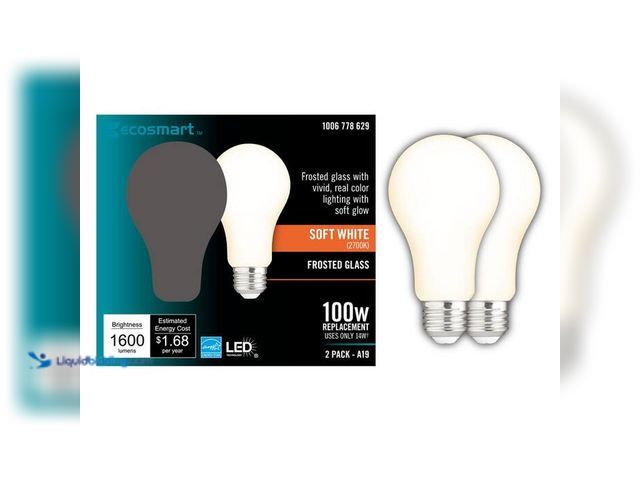 Lot 49-2021949 - Lot of (6)- EcoSmart 100-Watt Equivalent A19 Dimmable CEC Frosted Glass Filament LED Light Bulb Soft...