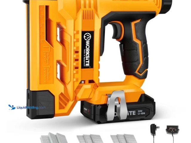 Lot 49-5482039 - WORKSITE Cordless Brad Nailer 18 Gauge 1-1/2" Thickness Battery Powered Nail Staple Gun Compatible w...