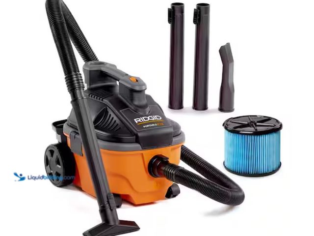 Lot 49-3433252 - RIDGID 4 Gal. 5.0 Peak HP Portable Shop Vacuum Wet Dry Vac with Fine Dust Filter, Locking Hose and A...