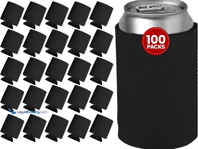 Lot 49-5437169 - 100 Ct of Kan-Tastic Can Cooler & Holder – Black – Soft, Flexible Foam Keeps Beer, Soda, Water Cool ...