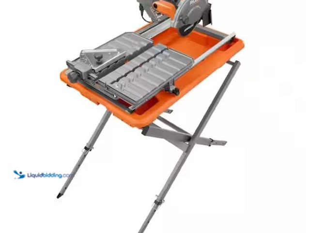 Lot 49-1623736 - RIDGID 9-Amp 7 in. Blade Corded Wet Tile Saw, Model # R4031S, Used, No attachments, Powers on. (NOTE...