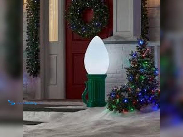 Lot 49-5459841 - Home Accents Holiday 3 ft. Battery Operated LED Jumbo White Bulb Holiday Yard Decoration. Model # 24...