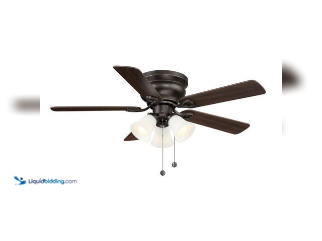 Lot 49-2021923 - Hampton Bay Clarkston II 44 in. LED Indoor Oil Rubbed Bronze Ceiling Fan with Light Kit. Model # SW1...
