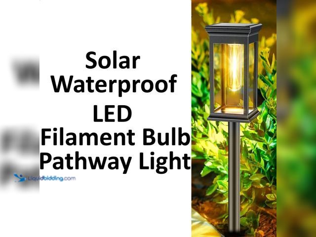 Lot 49-1803905 - Lot of 1 Solar Waterproof LED Pathway/Landscaping Light with Filament Bulb 23"T x 2.8"W - NEW -  The...