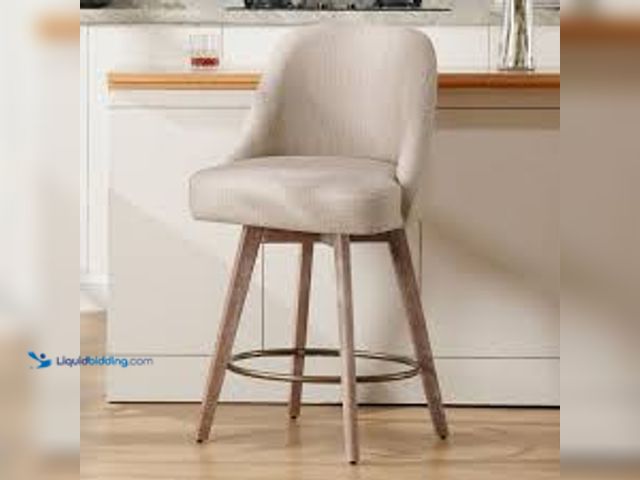 Lot 49-3531843 - 26" Counter Height Swivel Bar Stool, Upholstered Counter Stools - 39.37" (H) x 22.44" (D) x 21.65" (...