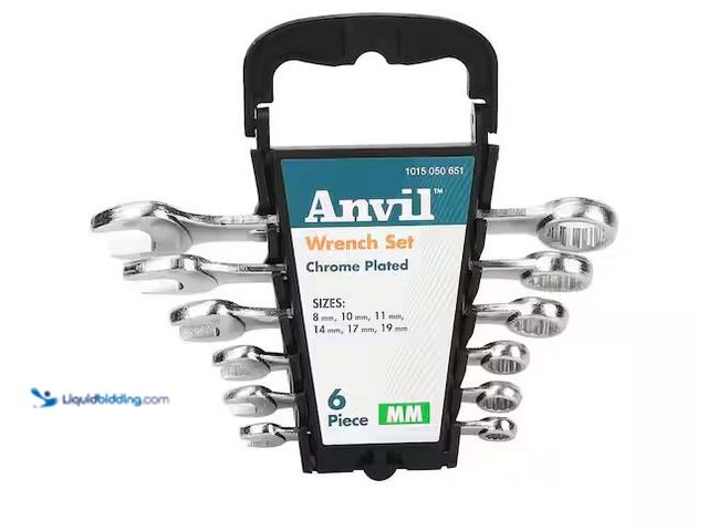Lot 49-5557999 - Anvil
6-Piece Metric Combination Wrench Set with Case, Factory Sealed