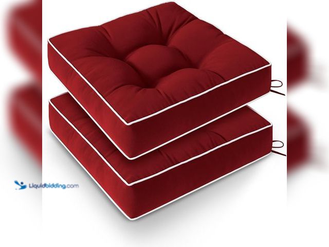 Lot 49-5408644 - Lot of 9. Outdoor Chair Cushions Set of 2, Patio Cushions for Outdoor Furniture, Tufted Waterproof O...