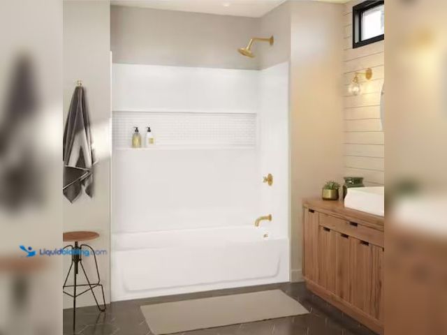 Lot 49-1594619 - (4-Piece) Bootz Industries NexTile 60 in. W x 32 in. D x 60 in. H Direct-to-Stud Composite Alcove Tu...