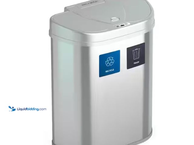 Lot 49-1570031 - NINESTARS 18.5 Gal. Stainless Steel Motion Sensor Recycling Bin, Model # DZT-70-R3SL, Unused, Unable...