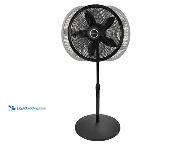 Lot 49-5553466 - Lasko Cyclone 18 in. 3 Speed Oscillating Pedestal Fan for Home in Black with Adjustable Height, Tilt...